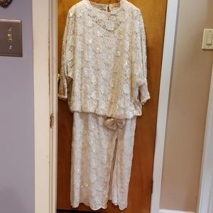 Judith ann plus iridescent sequin gown